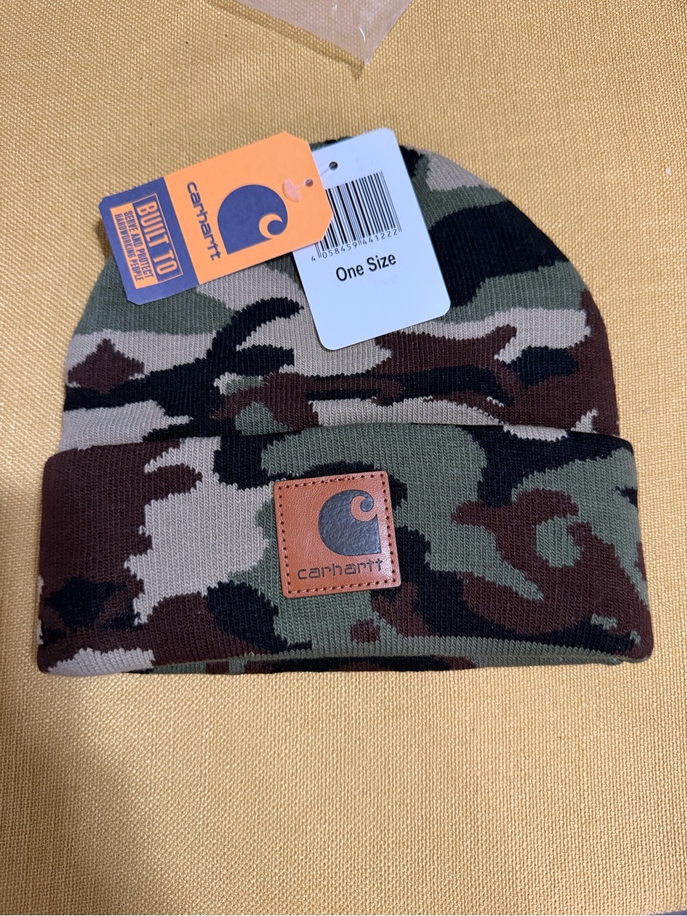 Carhartt unisex Camo Knit Beanie - Green/Brown/Black